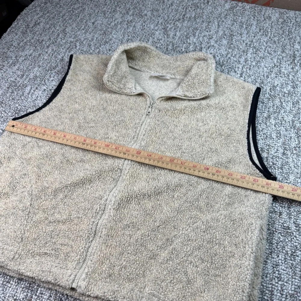 Black Mountain Outdoor Gear Vest Mens Large Fleece Zip Beige Hiking Made In USA